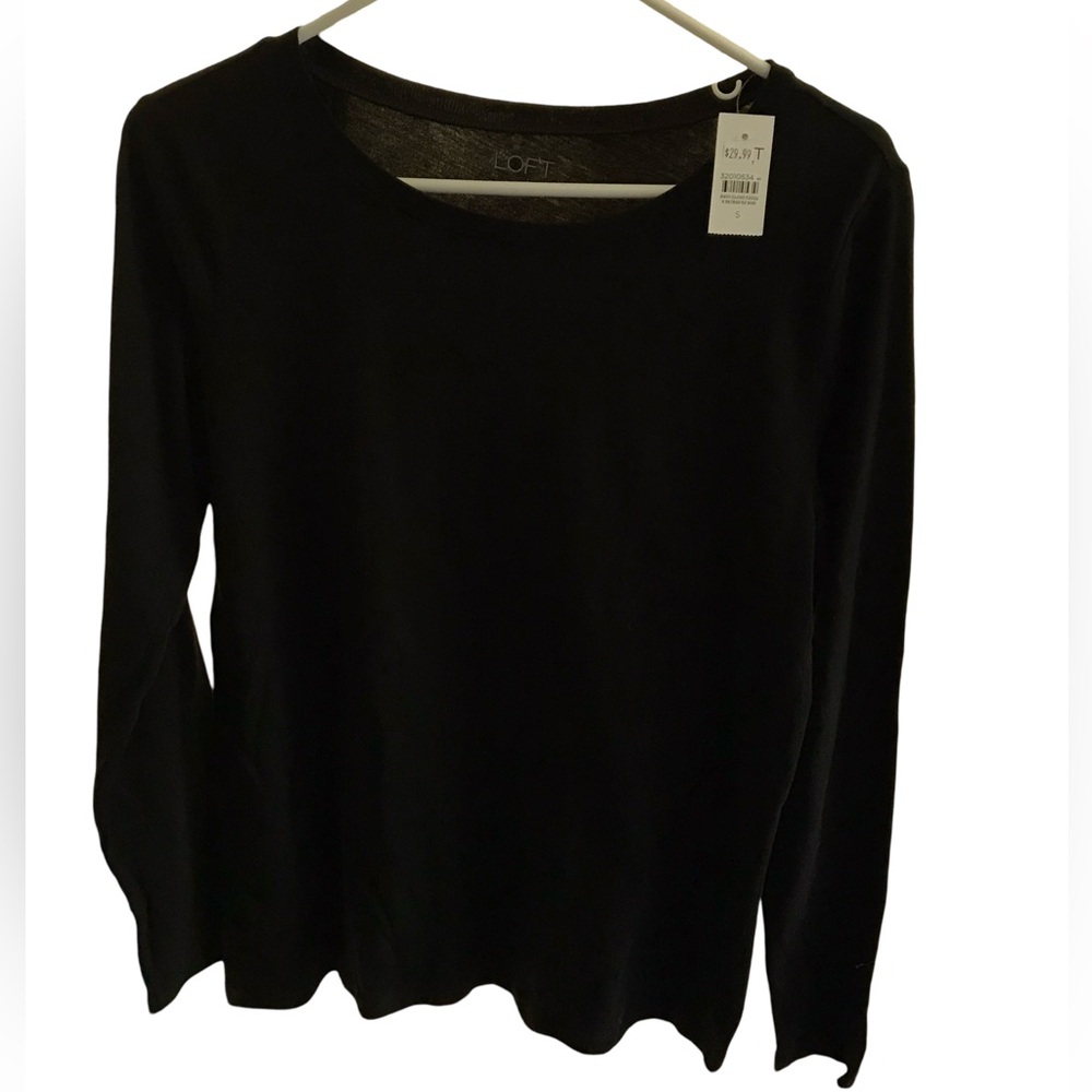 NWT Ann Taylor Loft Classic Black Long Sleeve Tee